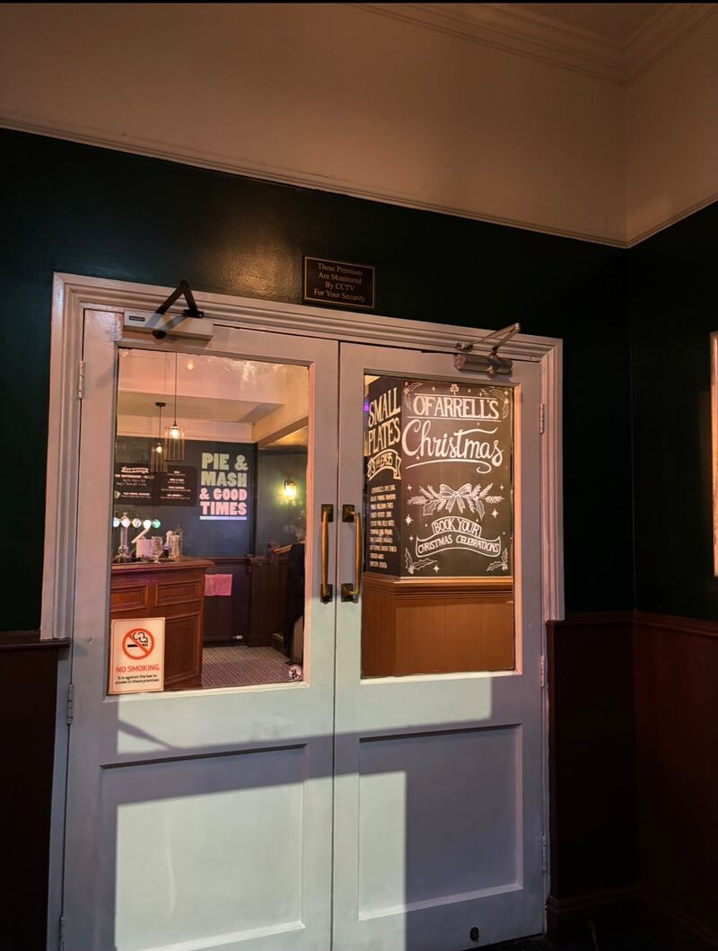 The front entrance doors at O'Farrell's
